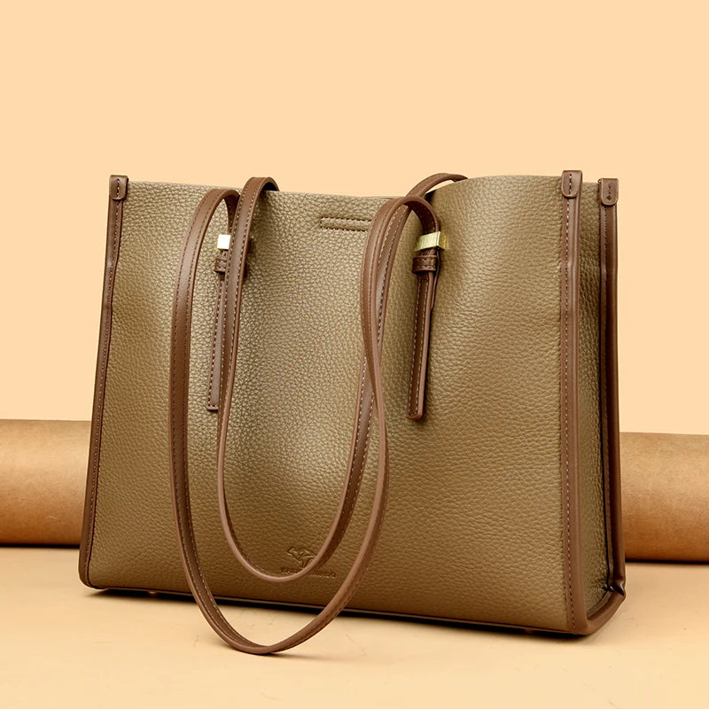 Large Capacity Tote Bags High Quality Soft Leather Luxury Handbag