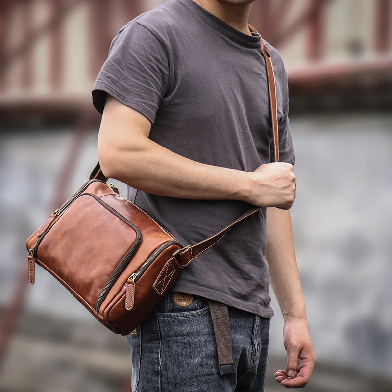 Quality Genuine Leather Shoulder Bag Men's Crossbody Bag