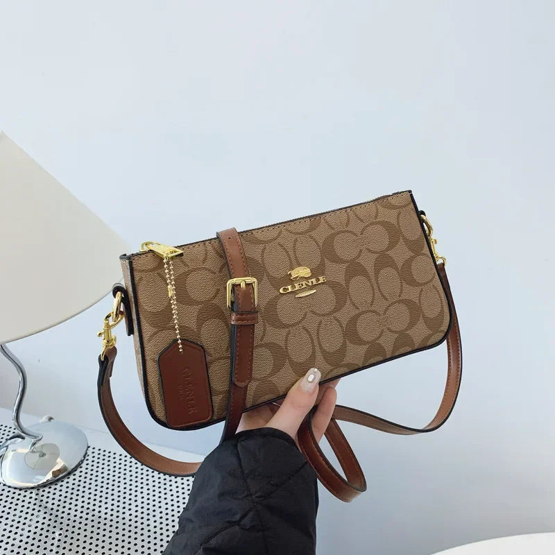 High-end Style Handbag with Chain Strap and Vintage Print