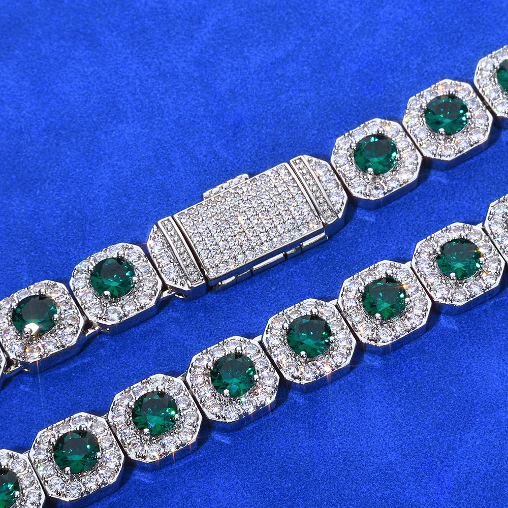 Emerald Crystal CZ Tennis Bracelets Geometric Vintage Style