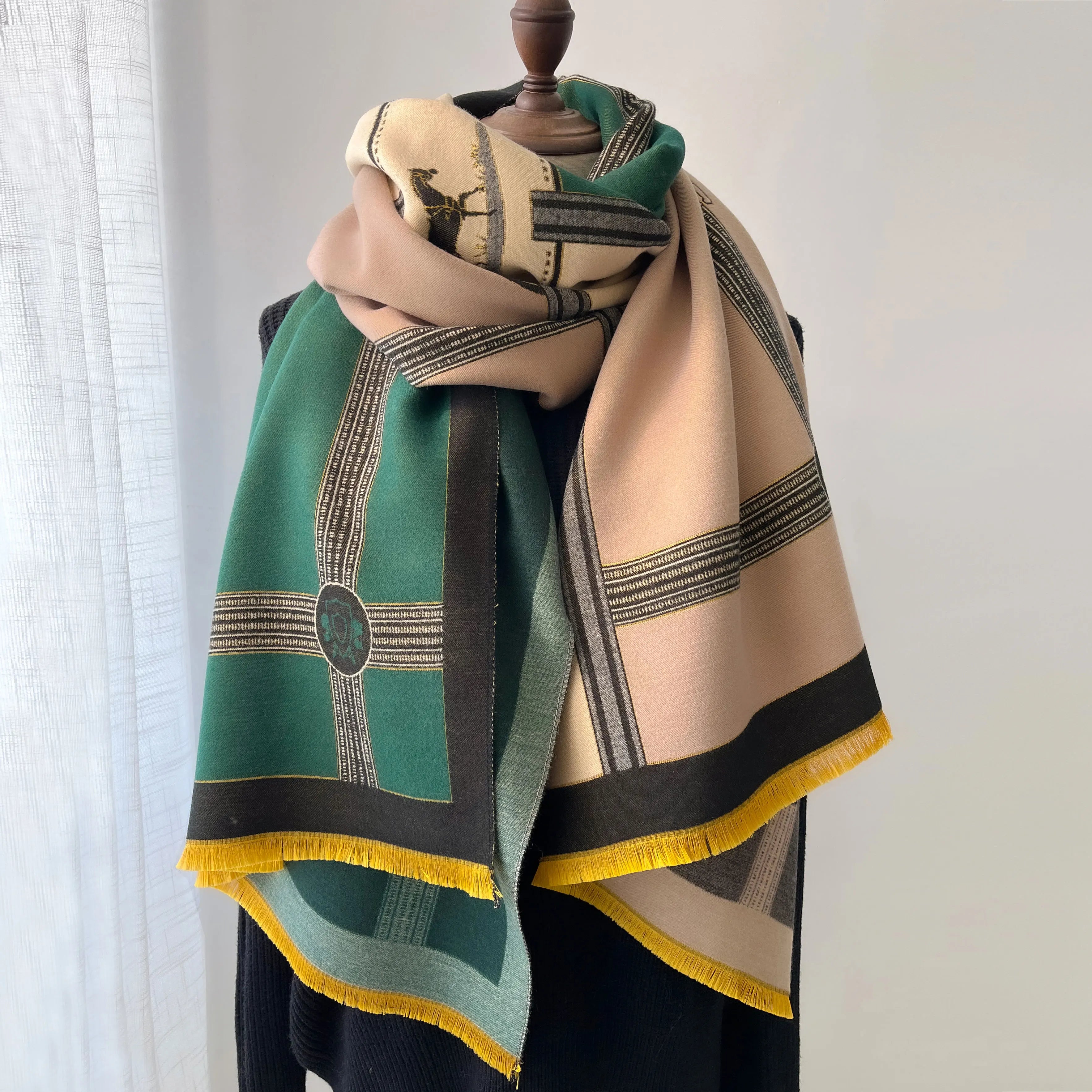 Luxury Thick Warm Scarf Women Cashmere Shawl and Wraps