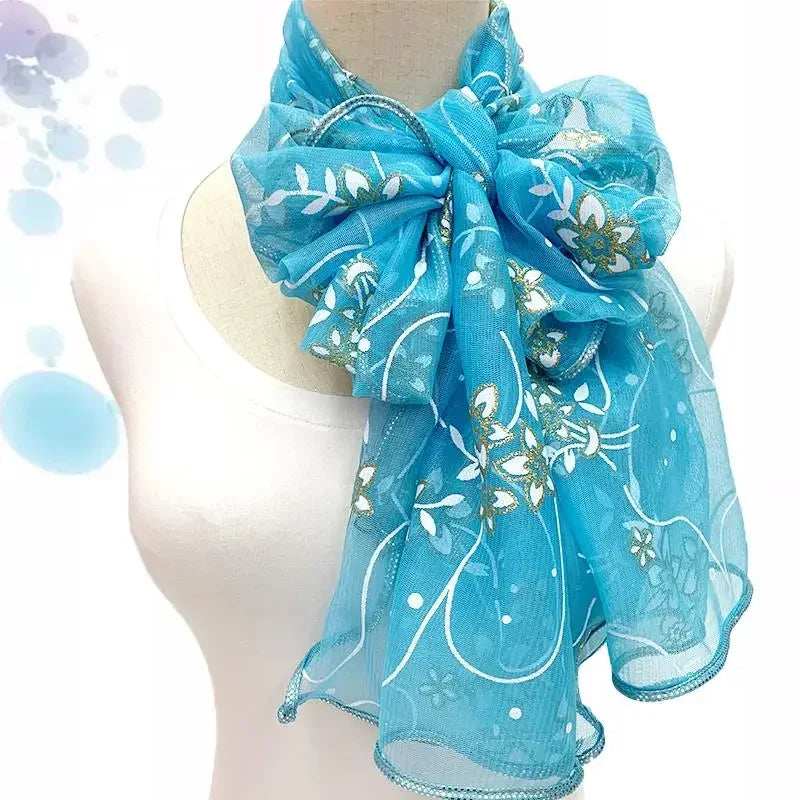 45*175cm  Elegant 2024 Silk Scarf Lightweight Lace Hijab