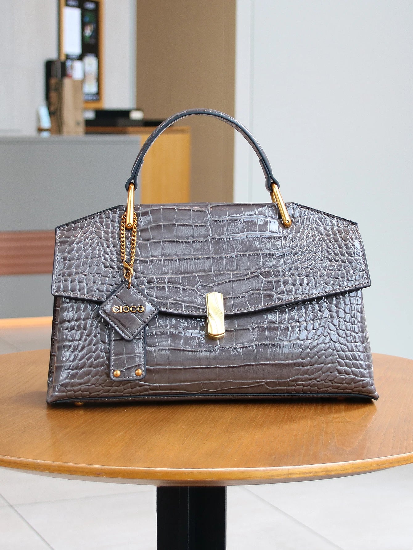 Retro blue snake-shaped high-grade handbag fashion luxury handbag large-capacity