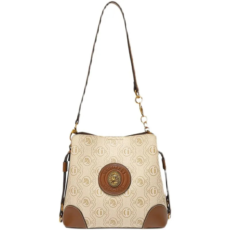 Luxury women's bag retro single shoulder crossbody bucket bag