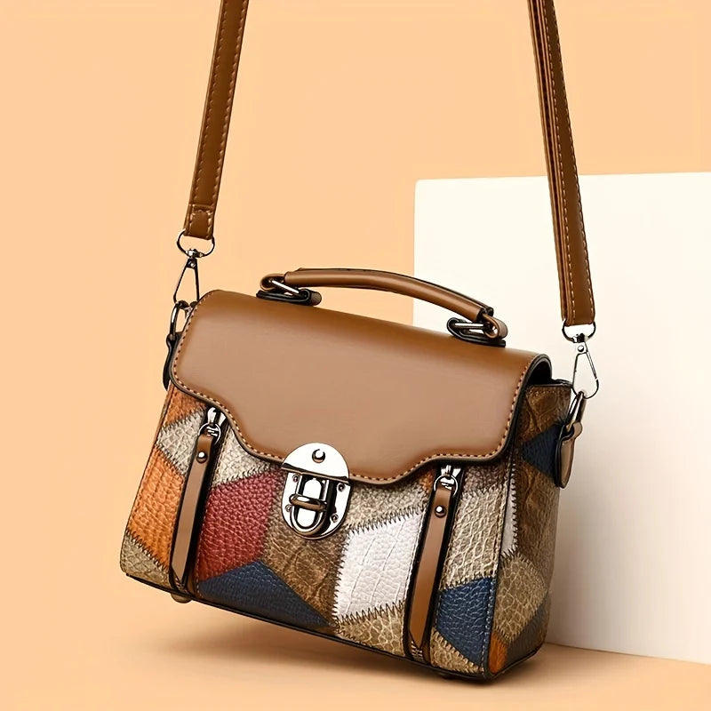 Retro Diamond Pattern Handbag Crossbody Shoulder Bag Vintage Flair Handbags