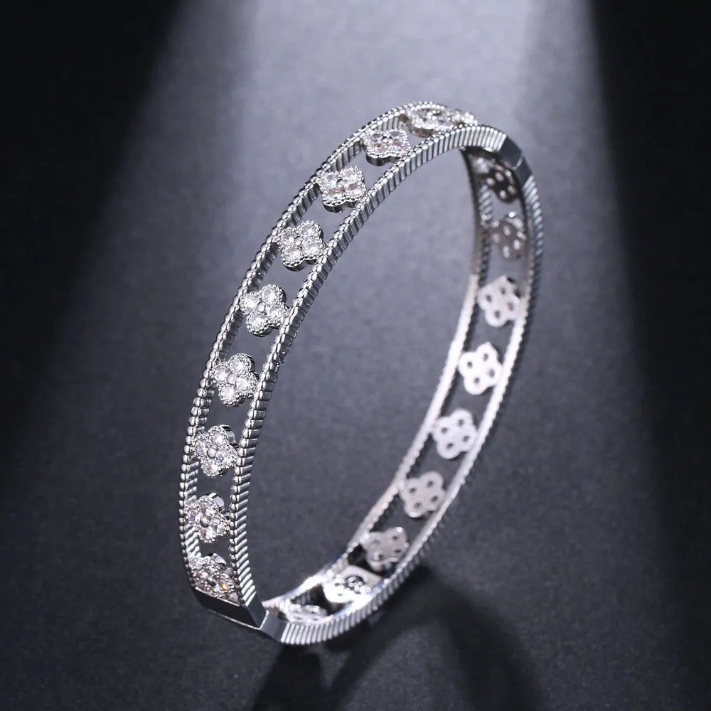 Leaf Zircon Bracelet Luxury Fashion Classic Plant Large Flower Bracelet