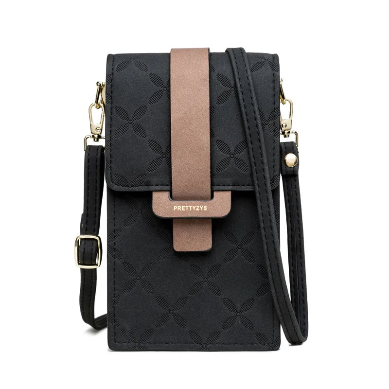 Women Wallet Flower Petals Plaid Small Shoulder Phone Purse