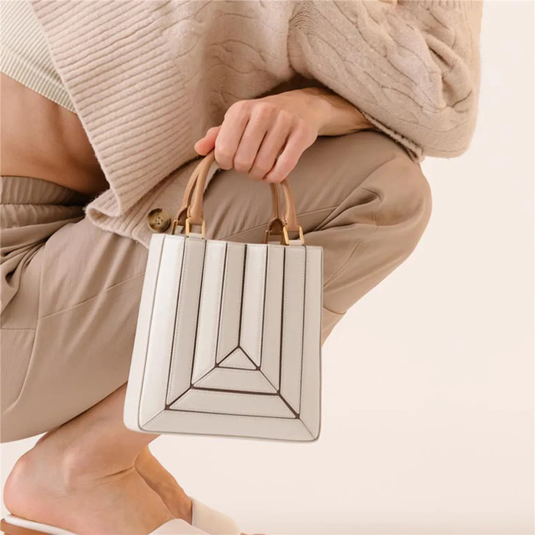 Design paneled handbag small luxury PU leather messenger bag