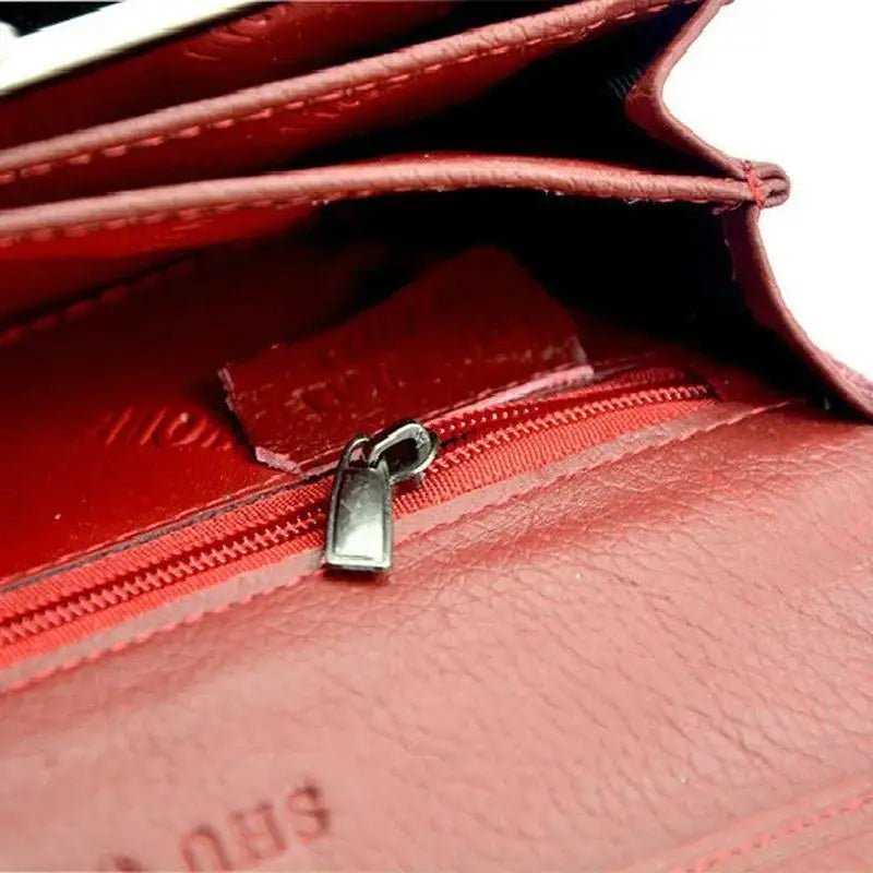 Long Zipper Pattern Leather Wallet Large Capacity Design