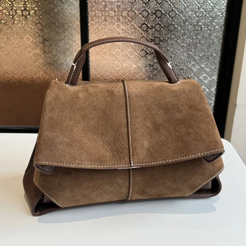 Frosted Handbag High-end Suede Flap French Shoulder Bag