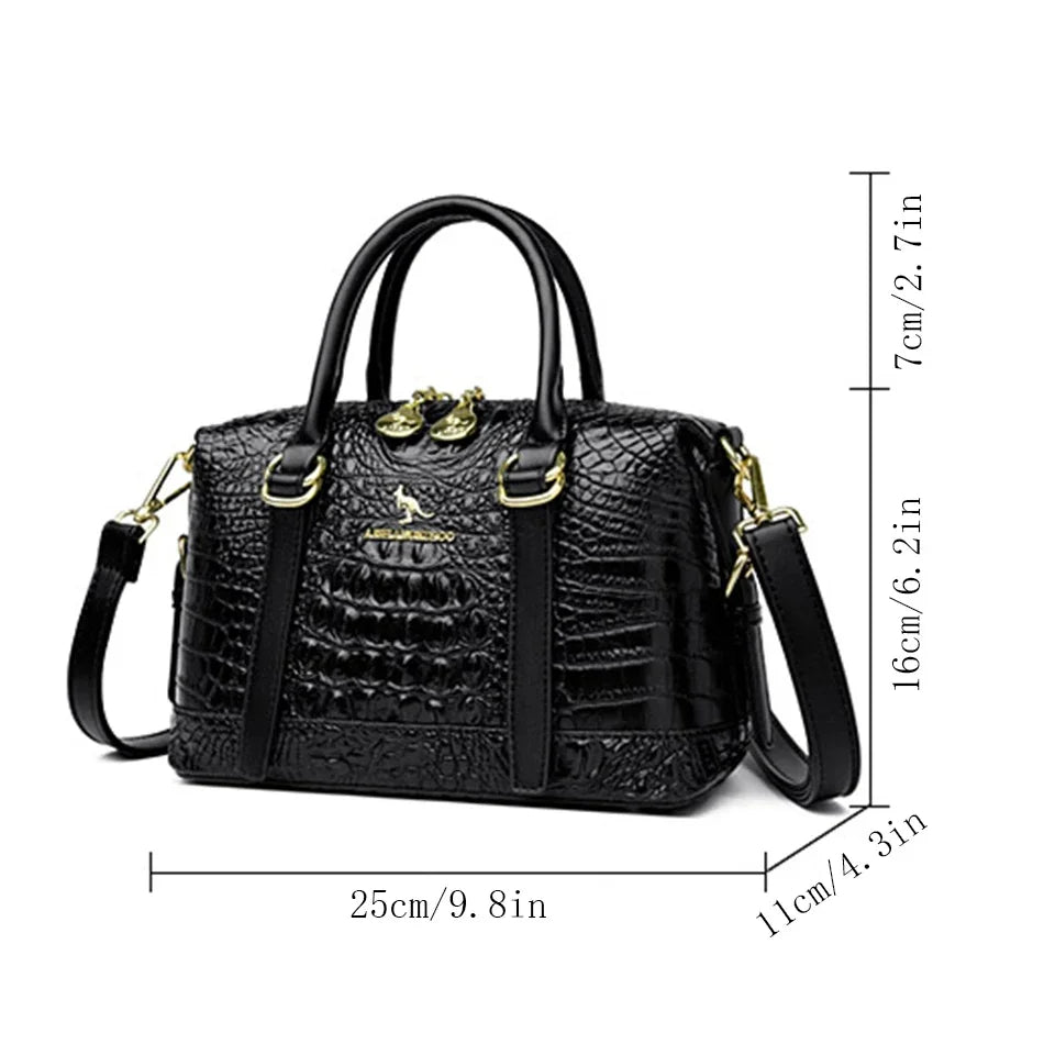 Luxury Designer Crocodile Stripe Fashion Tote Women High Quality Crossbody Bag