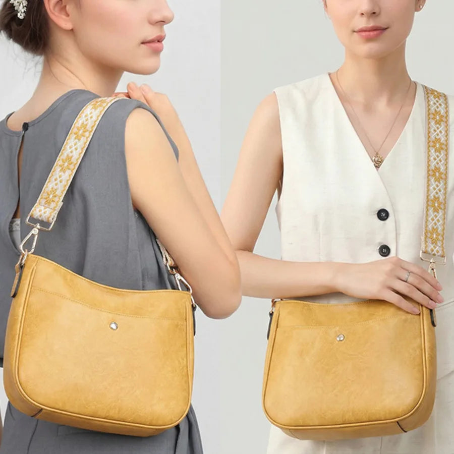 Fashionable Graphic Strap Crossbody & Tote Bag Premium PU Leather