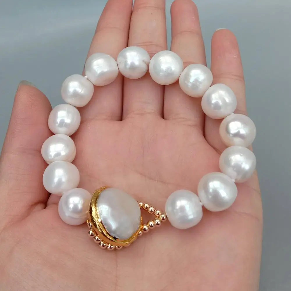 8'' 11-12mm Natural Freshwater Cultured Pearl Bracelet