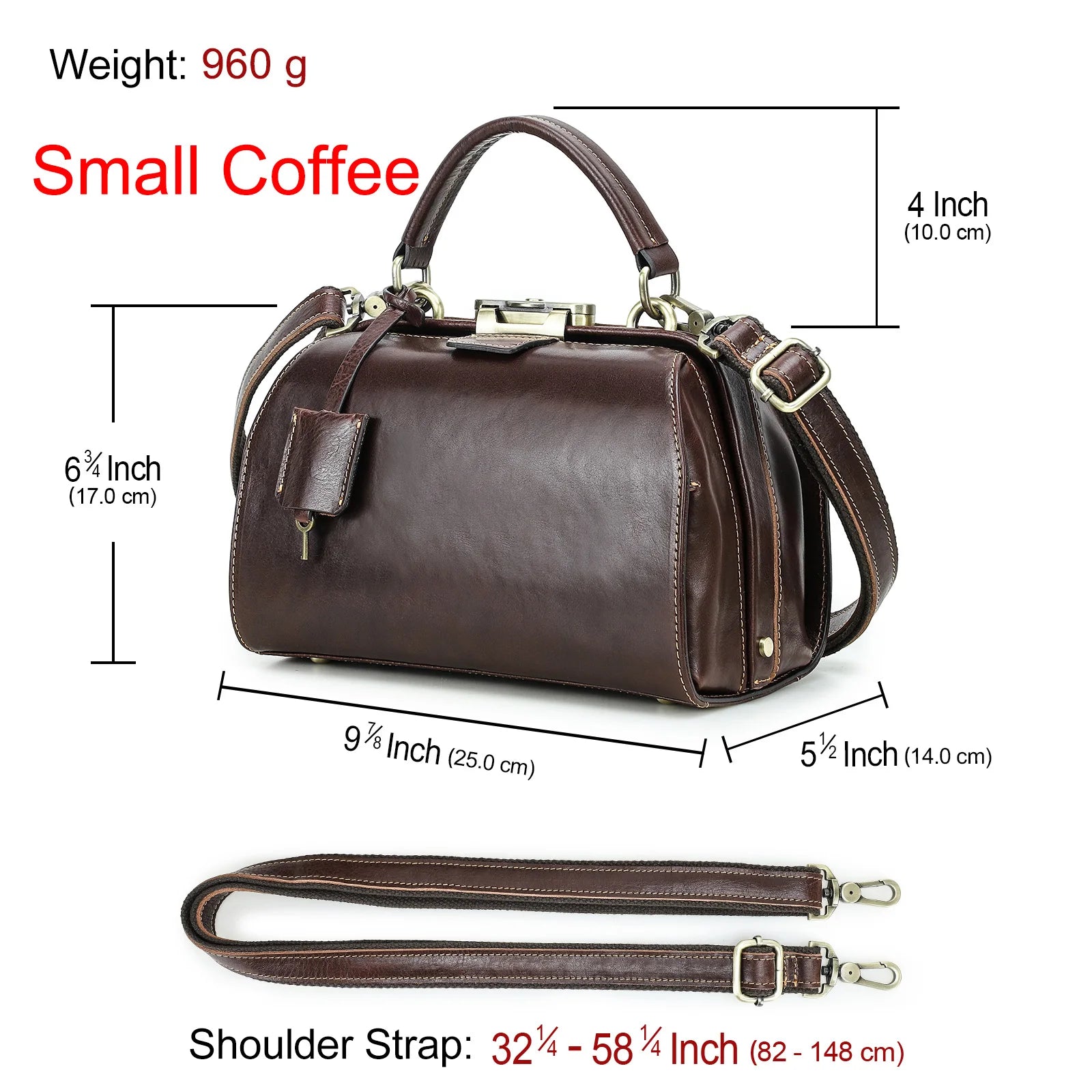 Genuine Leather Doctor Bag for Women Luxury Design Tote