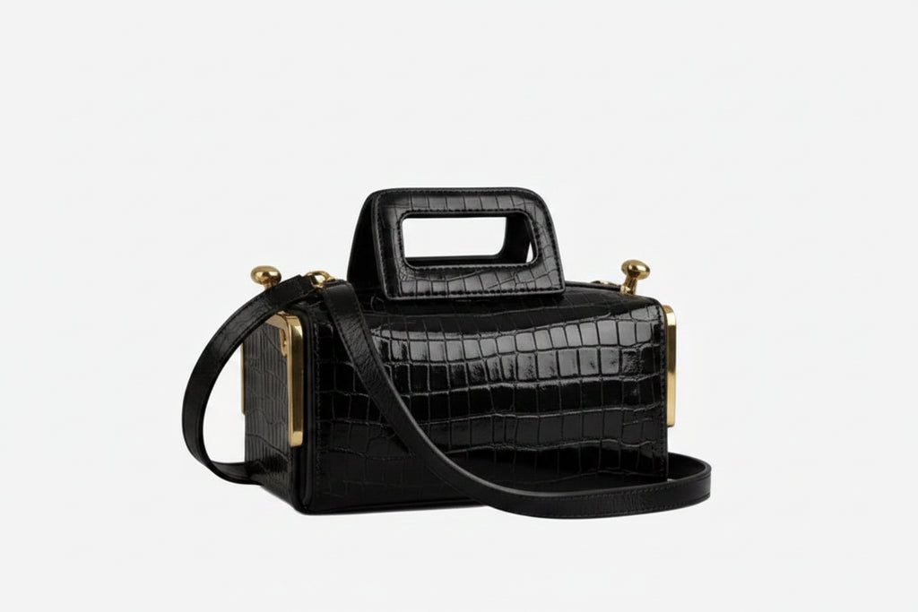 Retro Handbag Luxury Gold Hardware Structured Shoulder Bag