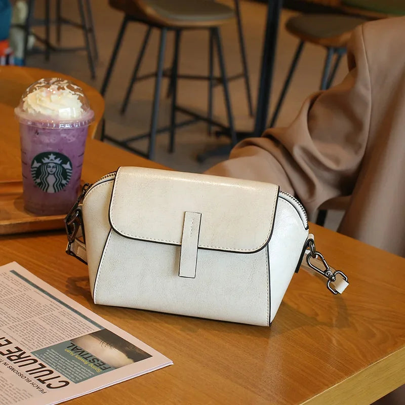 Genuine leather women's bag small bag shell bag one shoulder crossbody bag