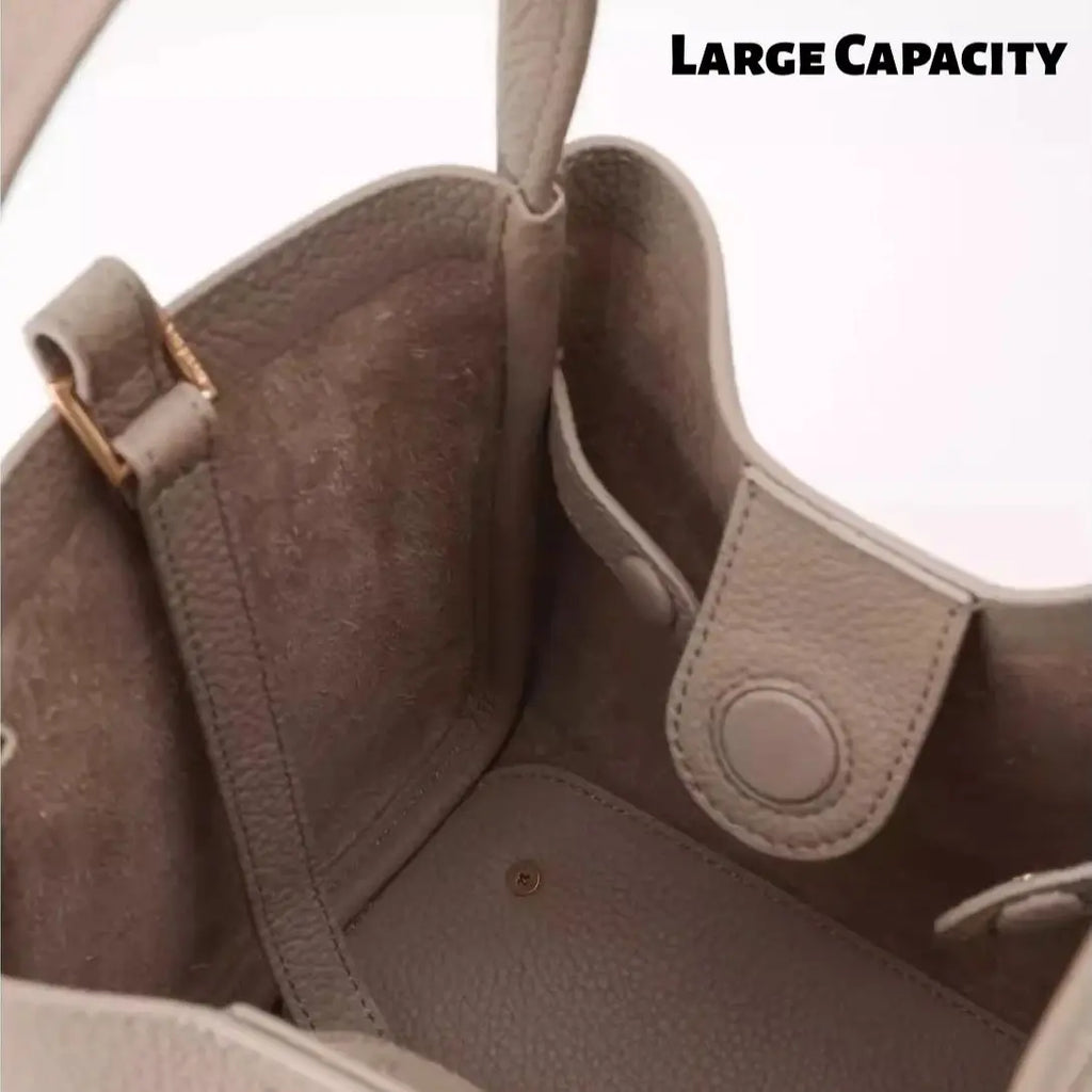 Bucket Bag Soft Leather Durable Versatile Large Capacity Handbag
