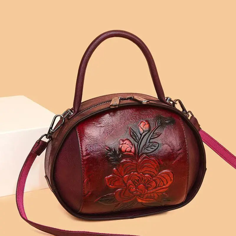 Stylish Bag Retro Coin Purse Women's Bags Multi-layered Oval Fashionable Bag