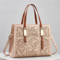 Embroidered Fashionable Handbag Square Single Shoulder PU Leather Crossbody Bag