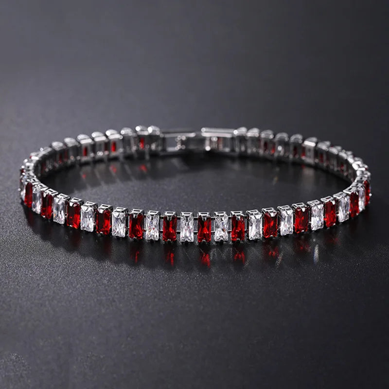 2.5*5mm Cubic Zirconia Bracelet Colorful CZ Tennis Bracelets For Women