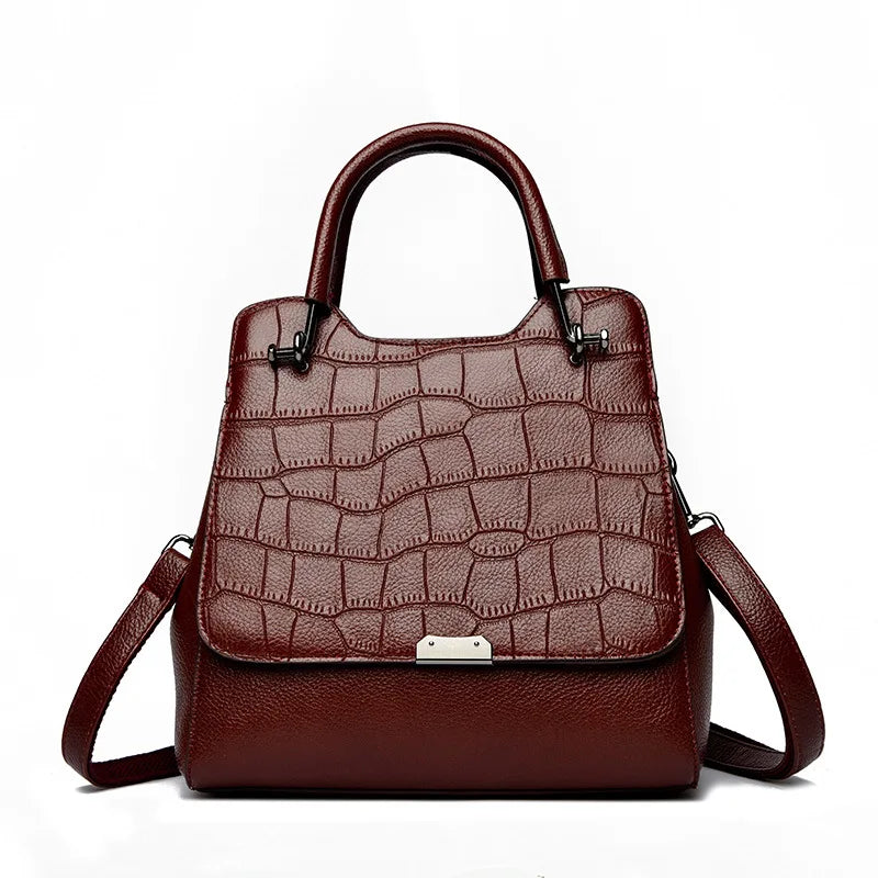 Stone Grain Women Shoulder Bags Design Handbags Elegant Lady Fashion Crossbody