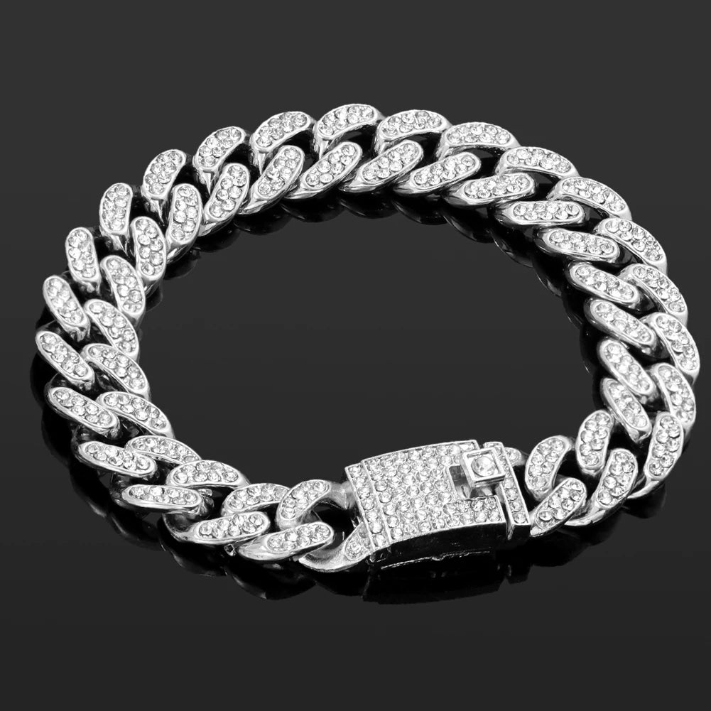 Iced Out Pink Crystal Bracelet Jewelry