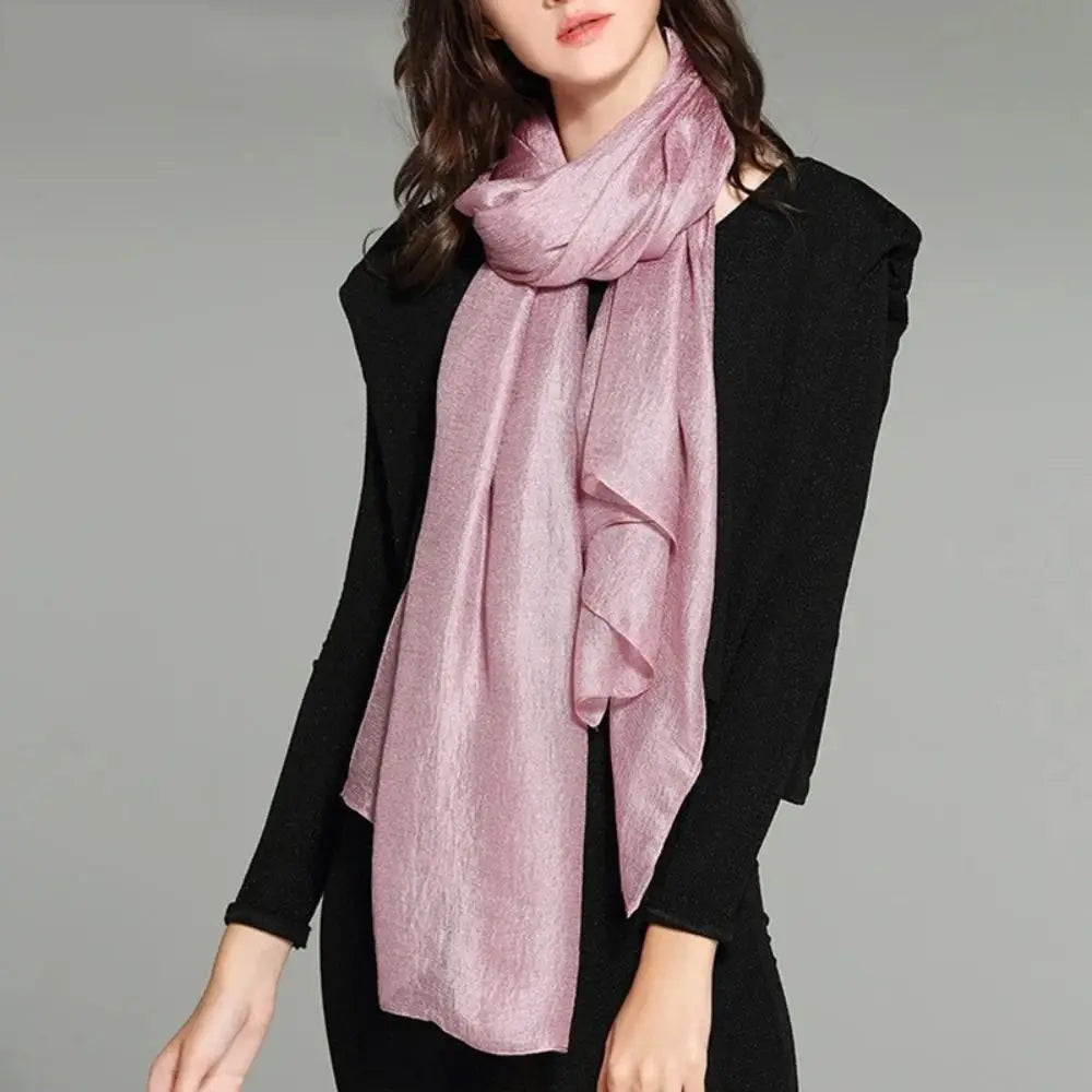 Pure Color Plain Scarf 180x85cm Linen Sunscreen Shawl