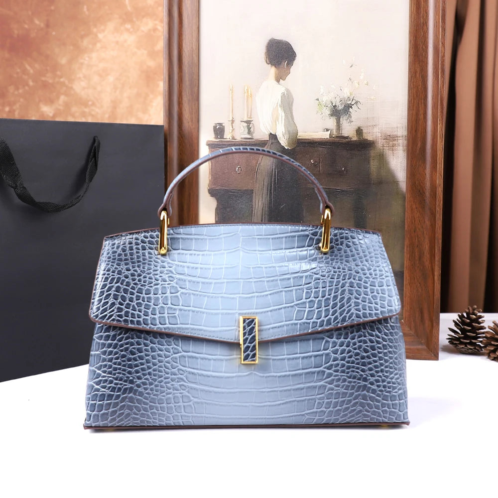 Crocodile Pattern Large Capacity Handbag Vintage Shoulder Bag
