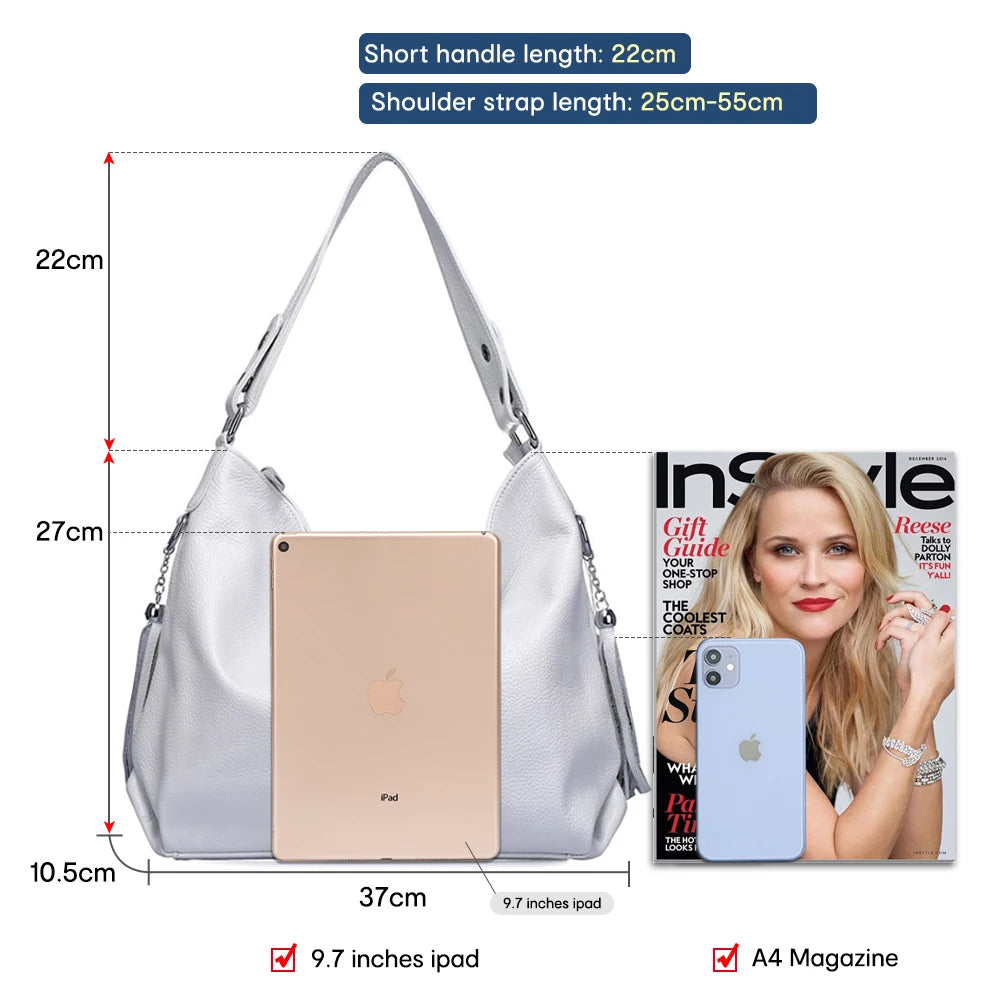 Fashionable Soft Real Genuine Leather Women Handbag