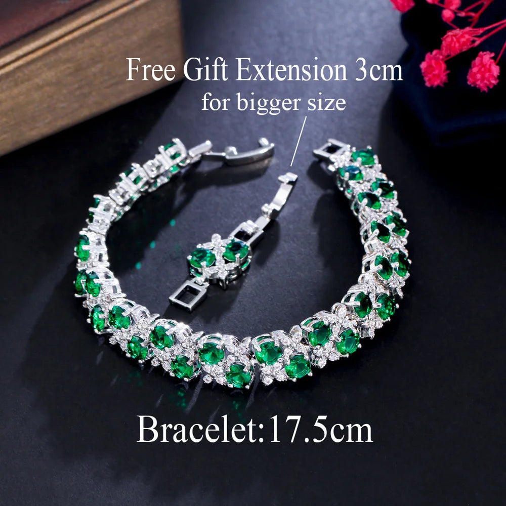 Luxury Shiny Yellow Cubic Zirconia Leaf Flower Shape Bracelet Fashion Jewelry