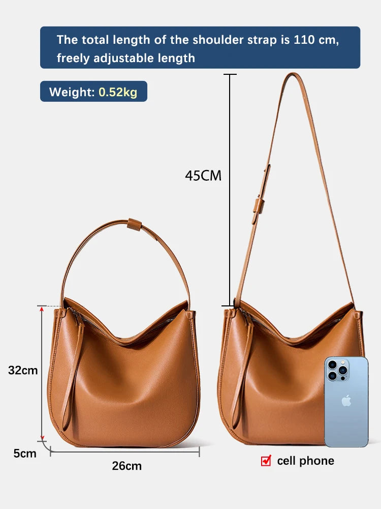 Simple Fashion Design Messenger Bag Genuine Leather