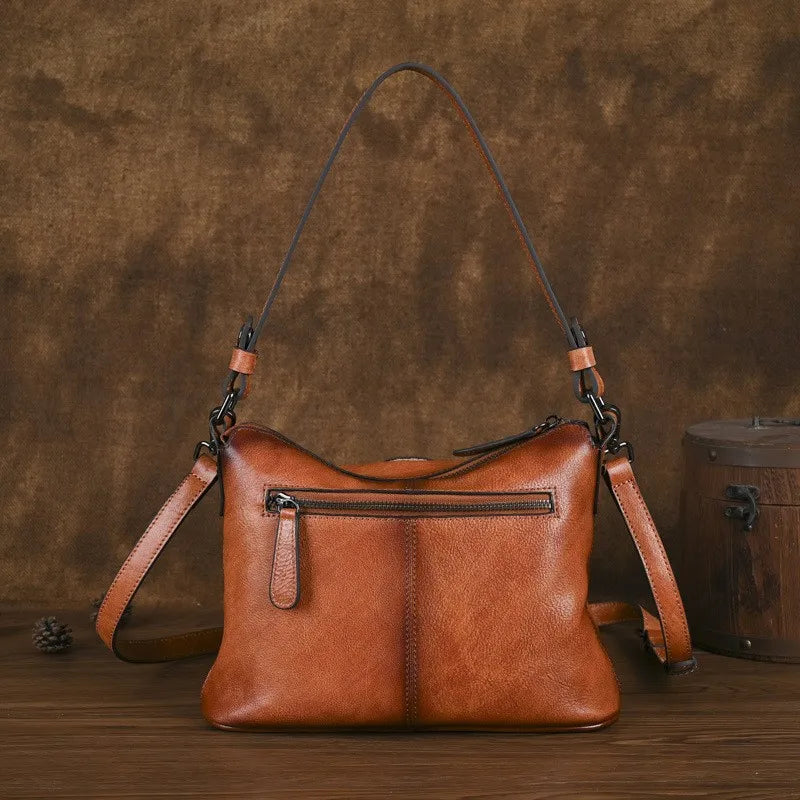 Retro Genuine Leather Soft Cowhide Shoulder Crossbody Bag