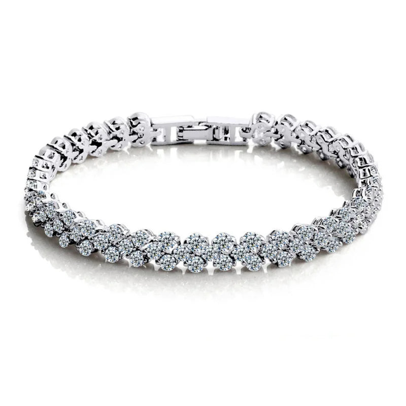 100% 925 Silver Stylish Zircon Fashion Bracelet Jewelry