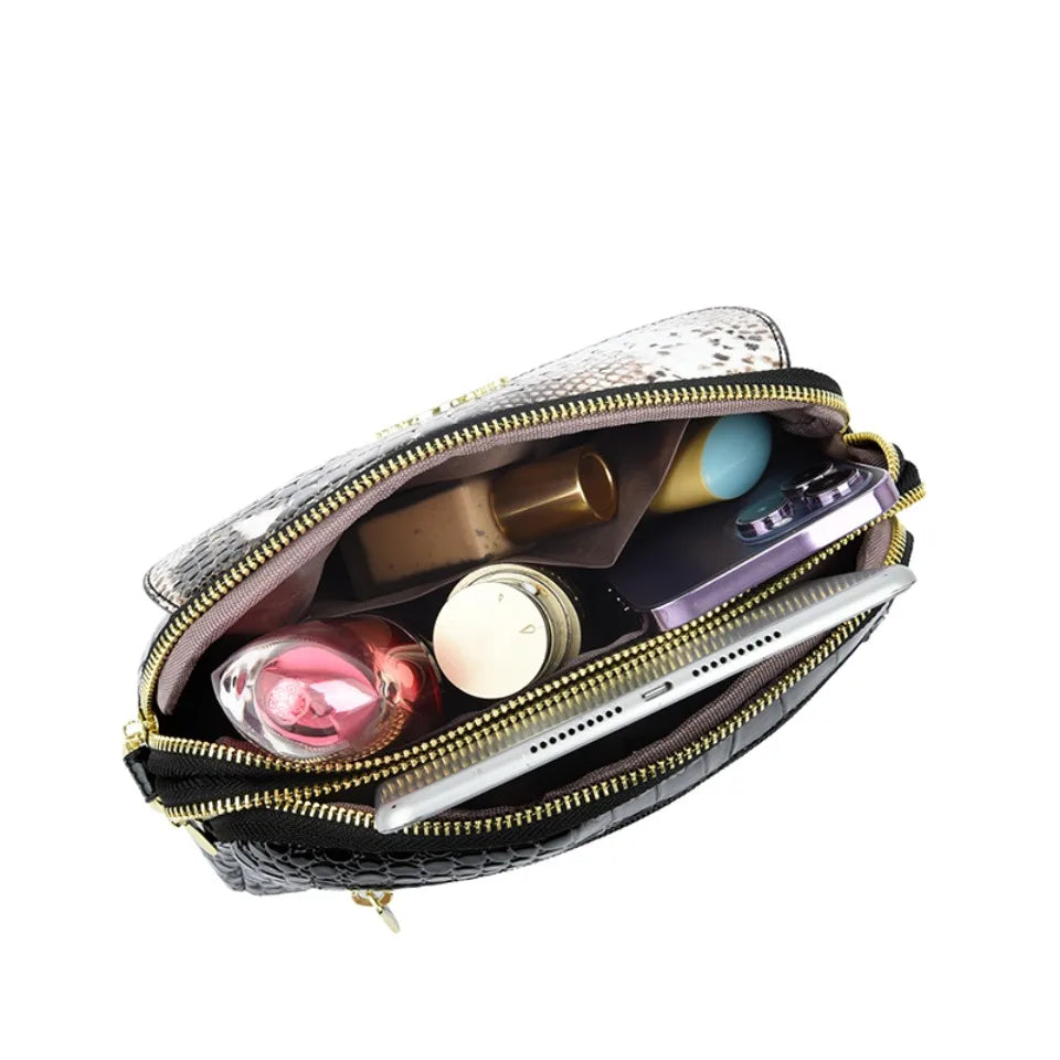 Luxury Snake Pattern Crossbody Bags Fashion Patent Leather