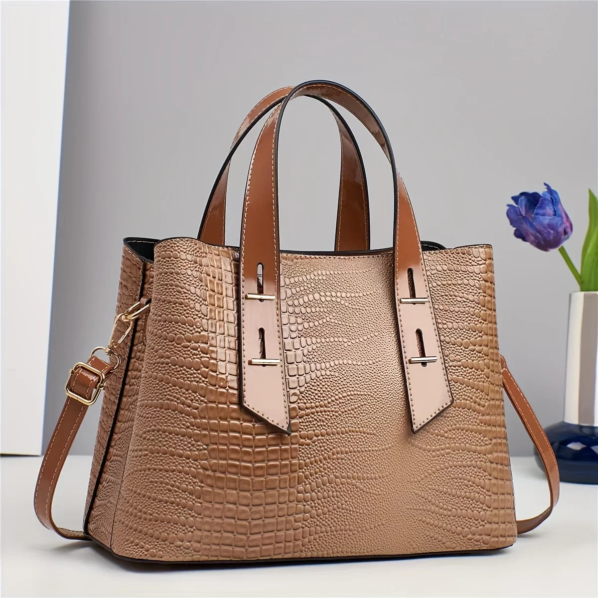 Fashionable Colorful Alligator Pattern Women Handbag Design