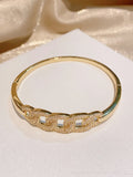 Stylish quality exquisite zircon bracelet fashion light luxury copper 18K gold plated bangle