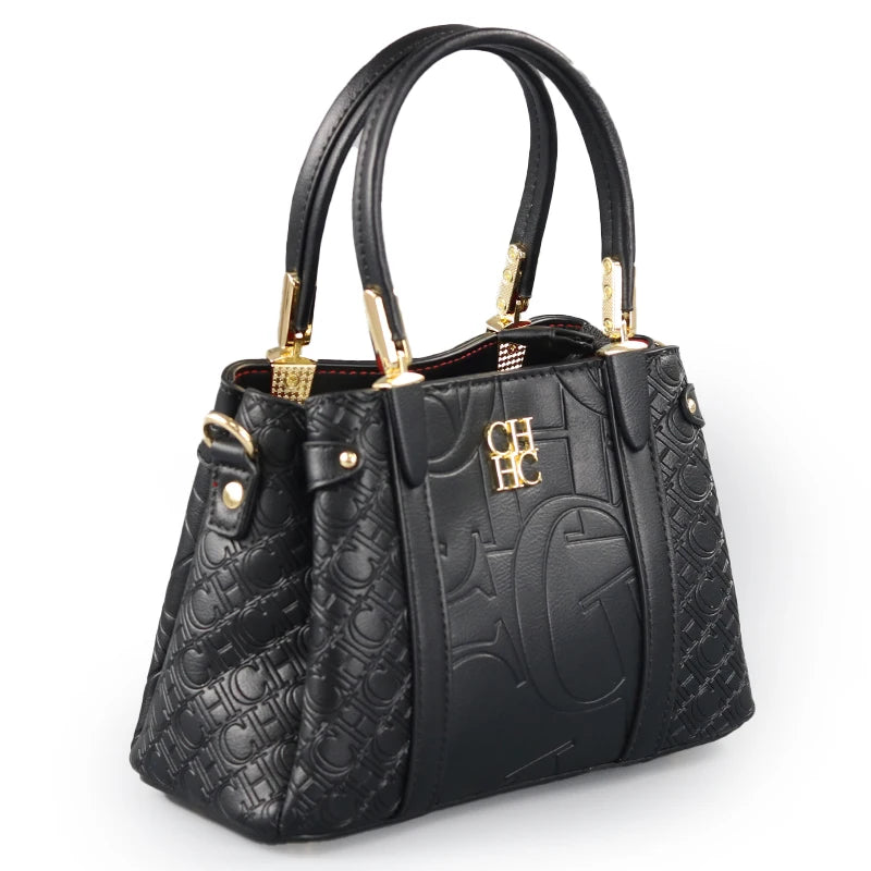 Fashion Embossed Handbag Luxury PU Leather Top Handle Bag