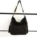 Snake Patchwork Design Handbag Genuine Leather Bucket Bag