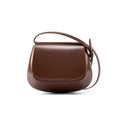 Smooth Genuine Leather Saddle Bag Retro Shoulder Purse