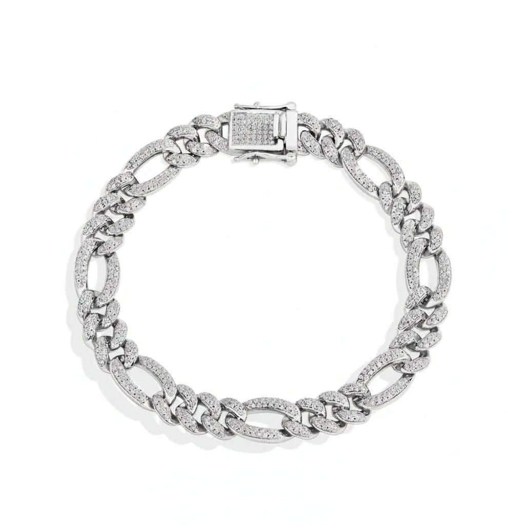 Full Inlaid Moissanite Tennis Bracelet S925 Sterling Silver 18K Gold Plated