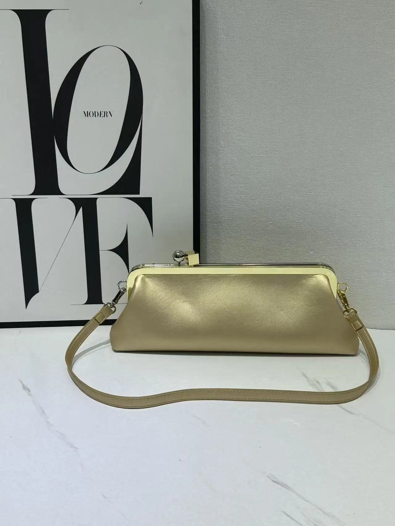 Fashionable Baguette Bag Long Clutch Bags with Removable Strap Luxury Design