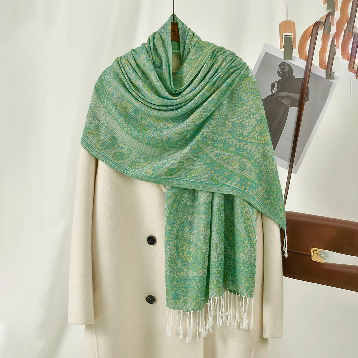 Retro Jacquard Paisley Tassel Scarf Cotton Shawls