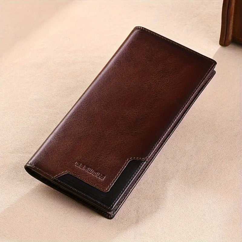 Genuine Leather Wallet Long Card Holder Organizer Wallet