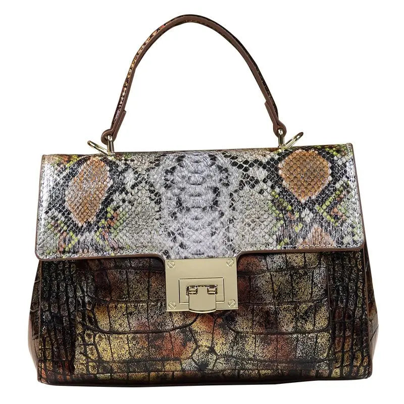 Luxury Design High Quality Fashion Crocodile Snake Print Handbag