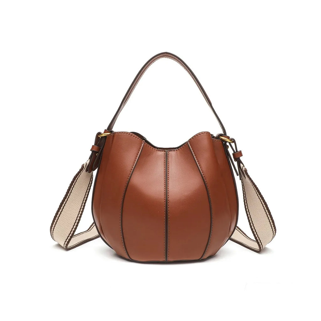 Fashionable Color Block Bucket Bag Women's Crossbody Single Shoulder Stylish Handbag