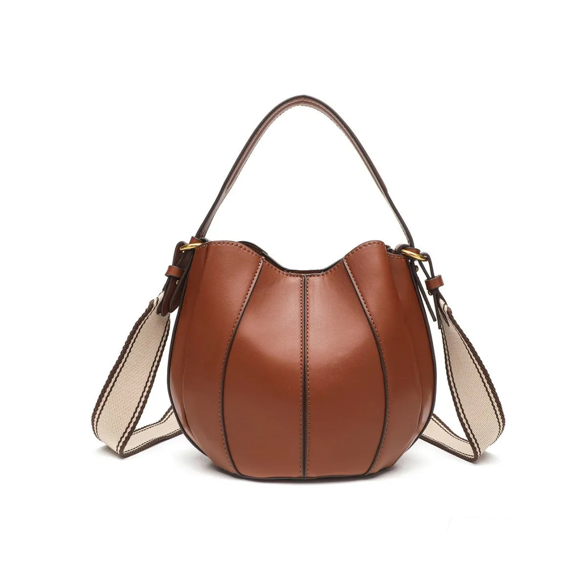 Fashionable Color Block Bucket Bag Women's Crossbody Single Shoulder Stylish Handbag