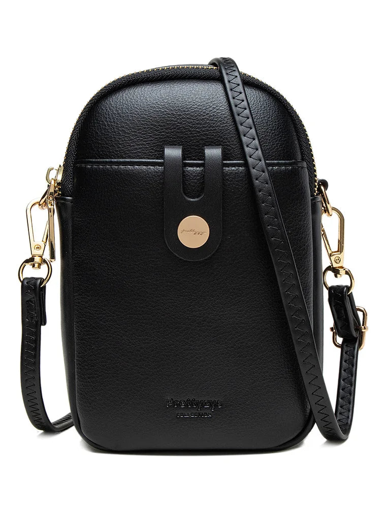 Mobile phone bag female soft PU leather small fresh high-grade fashion zipper large