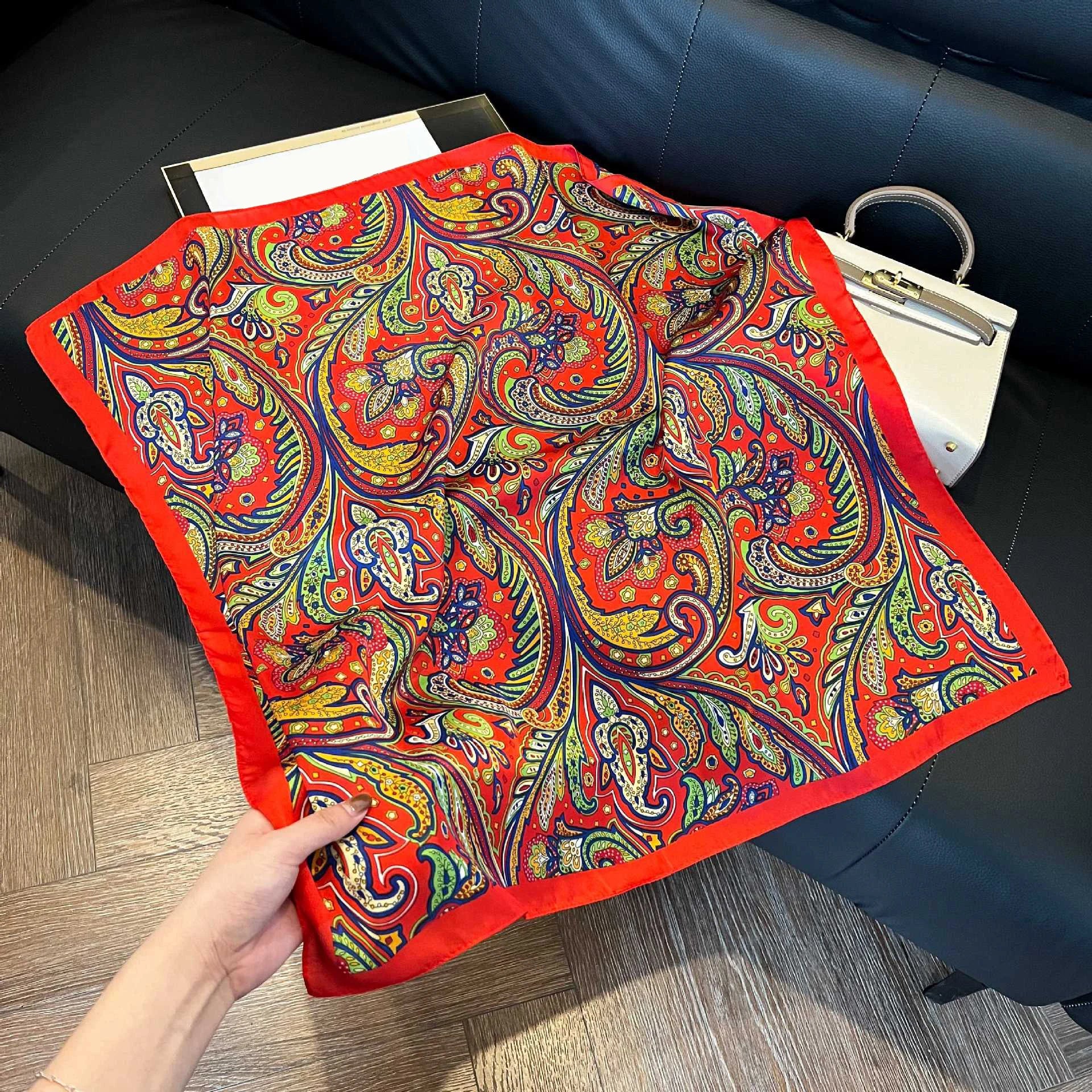 Imitation Silk Printed Square Scarf Fashion Accessories