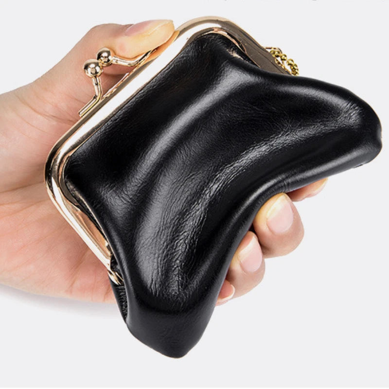 Genuine Leather Coin Purse Fashion Shiny Leather Wallet