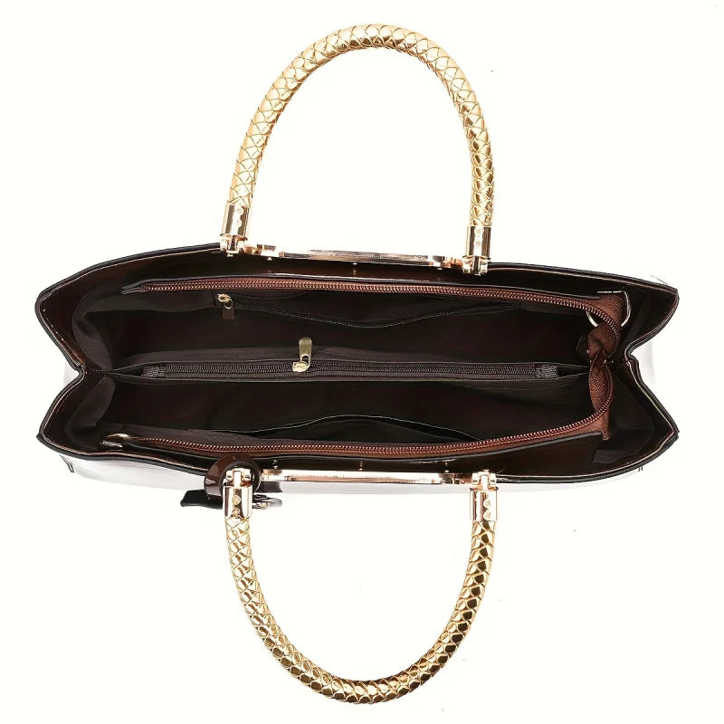Elegant ladies' evening handbag shoulder bag patent leather glossy crossbody bag